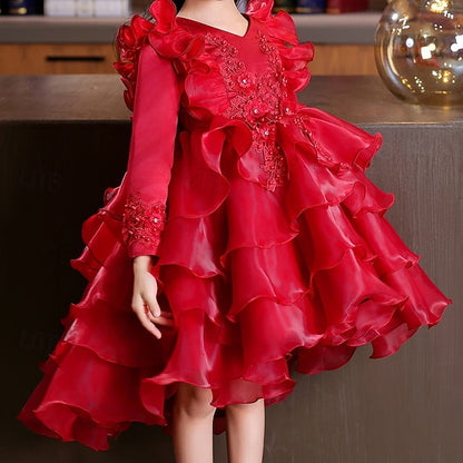 Special Dress Party Kids Wedding Flower Sleeve Girls' Long