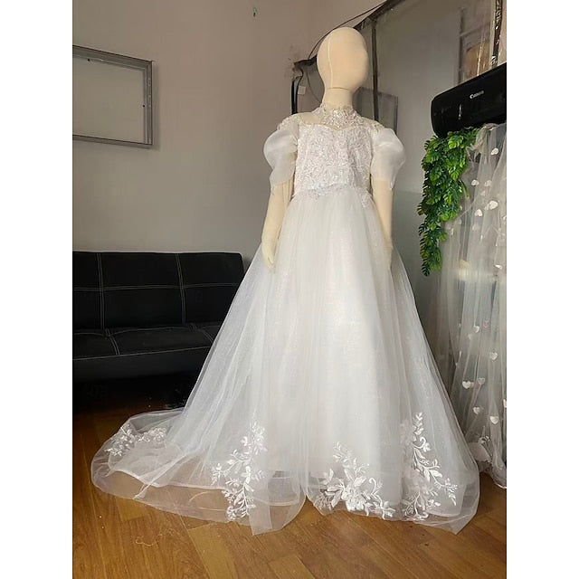 Girls' First Girl Flower Dress Kids Party Communion