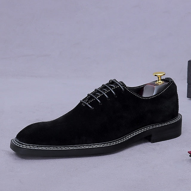 Men's Leather Oxford - Dress Shoes Cowhide Suede Genuine