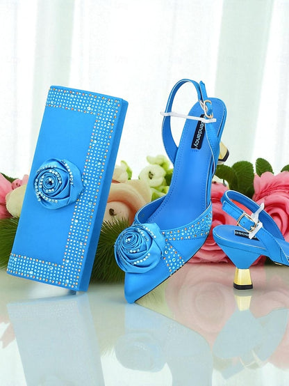 and Clutch - Gold Heels Set Matching Slingback Women's