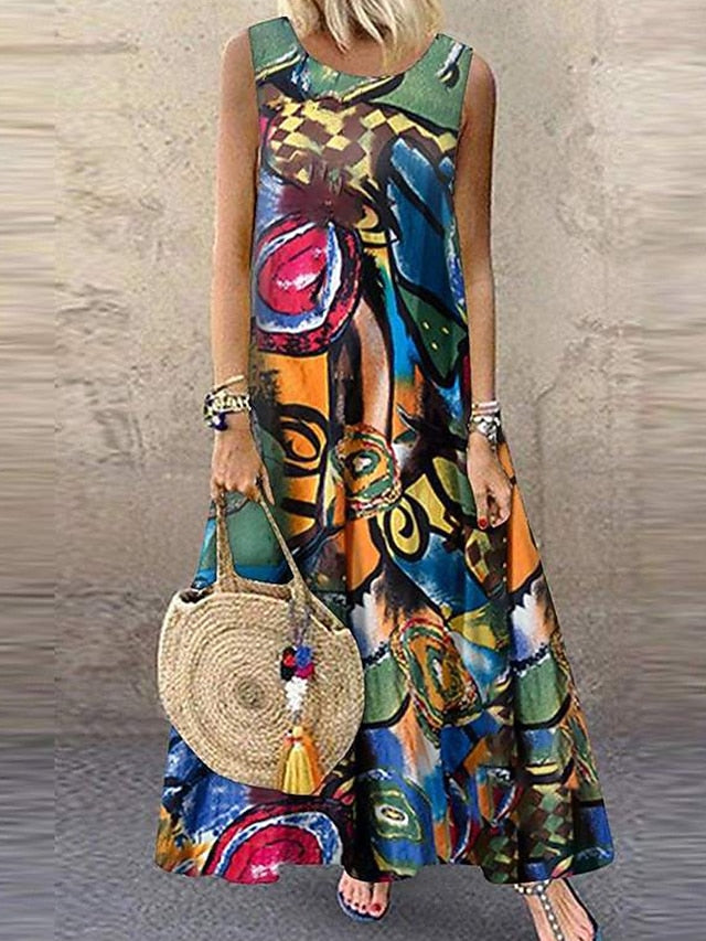 Women's Normal Maxi Dress Cotton Linen Dress Boho Dress