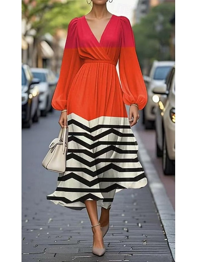 Women's Maxi Dress Pleated Dress Work Dresses Fit And Flare