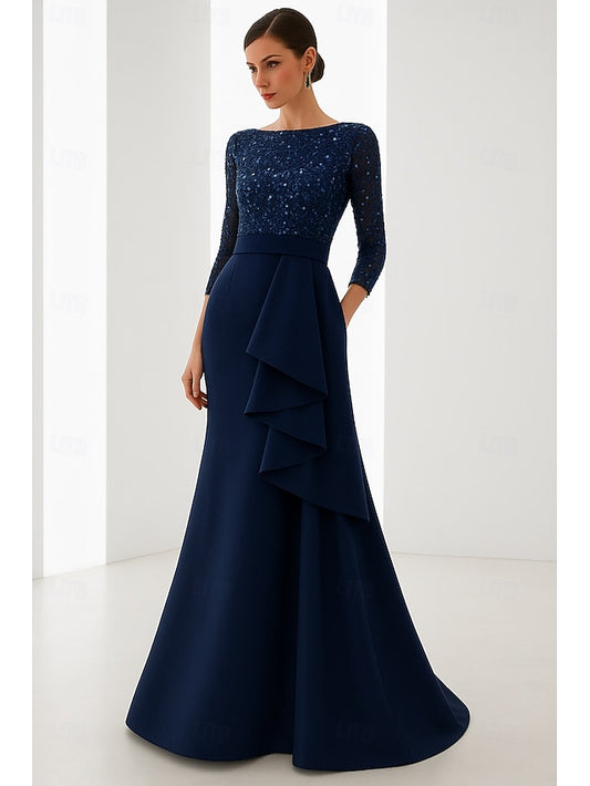 Wedding Blue Formal Mermaid Elegant Gown Black Dress Evening