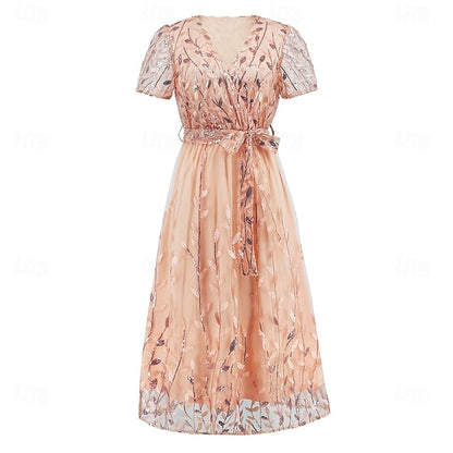 Neck Elegant Bride V Mother Sequin Dress the A-Line of
