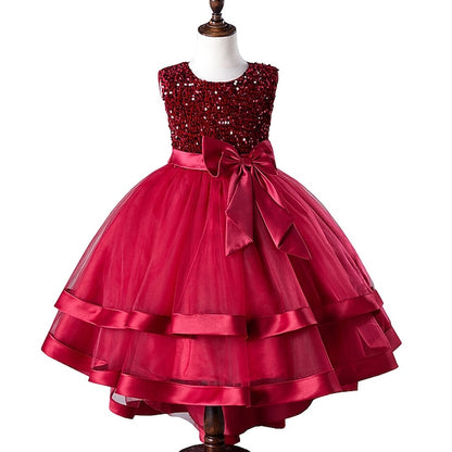 Dress Kids Festival Girls' Sleeveless Sequin Party Wedding