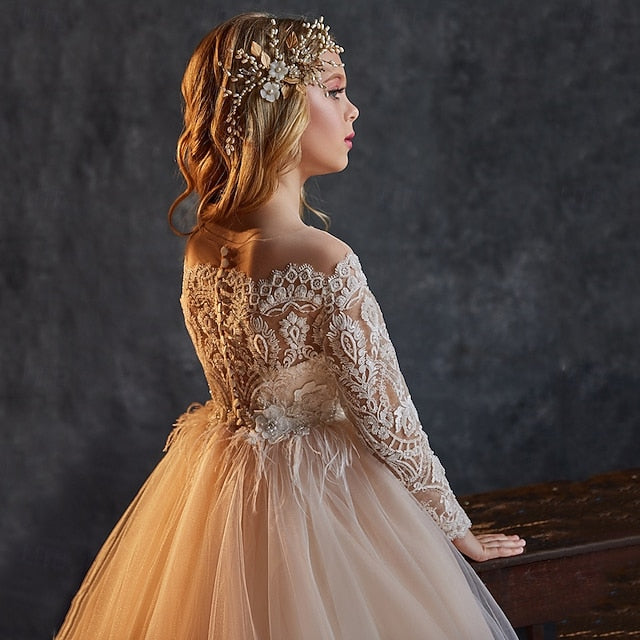 Party Wedding Girl Girls' Princess Flower Dress