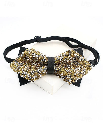 Polyester Sparkling Bow Men's – Sequins Christmas Tie