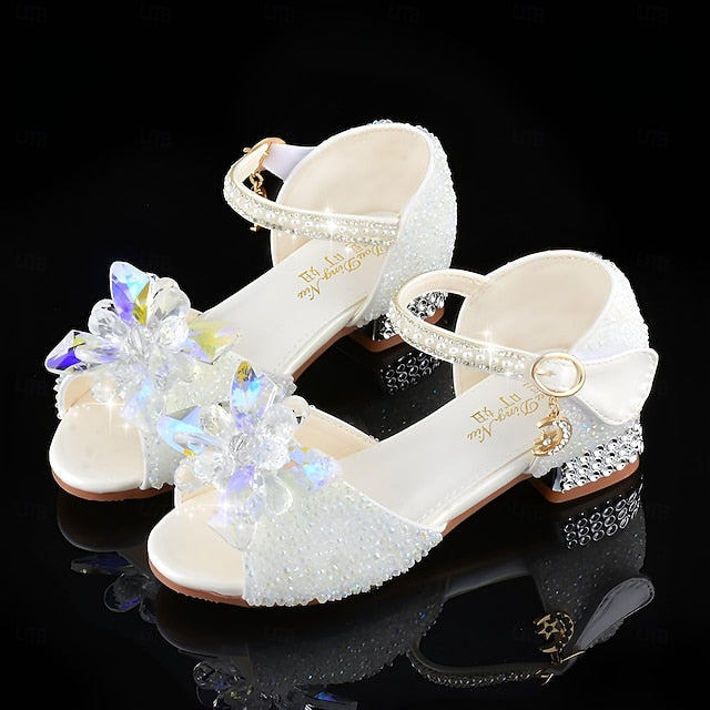 Girls' Shoes Glittery Crystal Flower Rhinestone