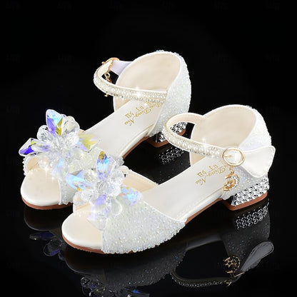 Girls' Shoes Glittery Crystal Flower Rhinestone