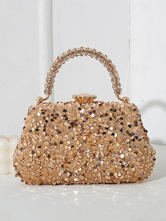Women's Embellished Vintage Clutch Evening Bag Sequin –