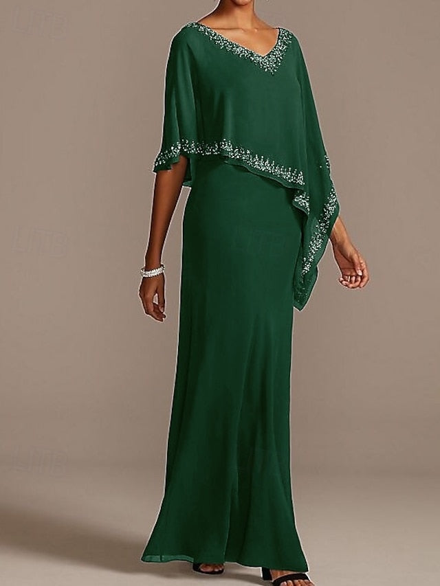 Bride V Mother the Wedding Sheath Elegant Guest Dress Neck of