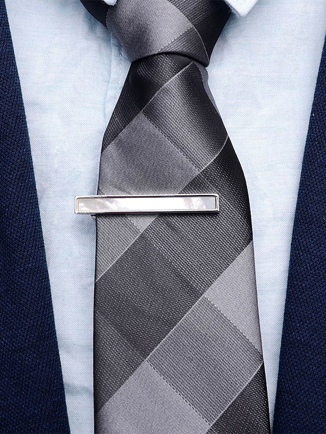 with clip tie pearl mother Men's and brass inlaid of