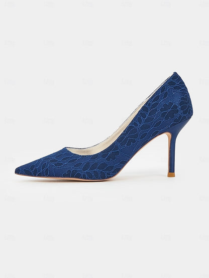 Pointed-Toe Lace-Embroidered Stiletto - Heels Women's