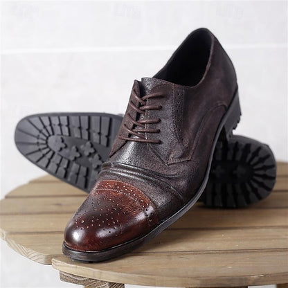 Leather Genuine Brogue Oxford Shoes Men's – Vintage