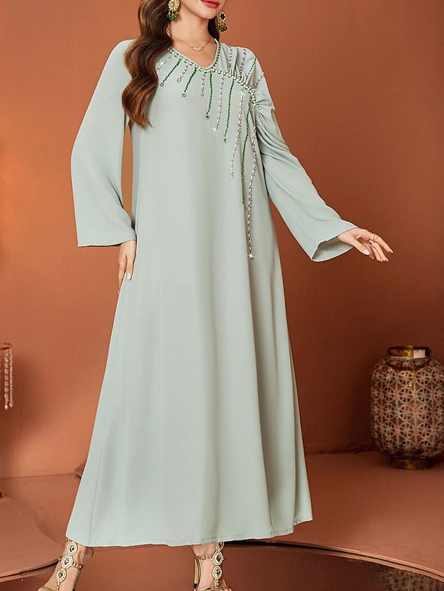 A-Line of Neck Mother V Floor Length Dress Elegant the Bride
