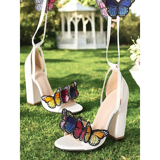 for Heel Black High Women Embellished – Butterfly Sandals