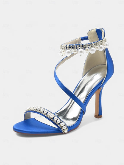 Chic Pointed-Toe Satin Party Pink Strap – Heels Ankle