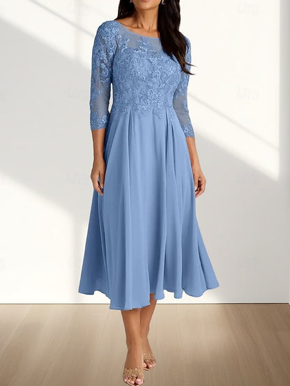 the A-Line Neck Mother Bride Elegant Dress Guest Wedding of Crew