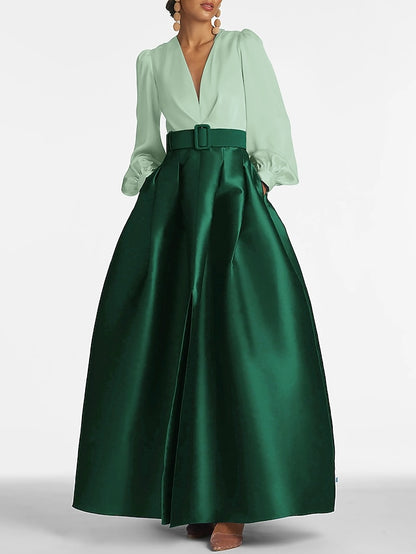 Wedding High Formal Guest Gown Floor Dress A-Line Evening Split