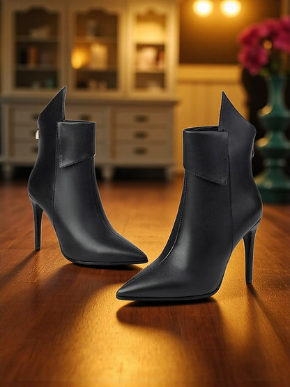 Metallic - Ankle Boots Stiletto Toe Women's Pointed Gold