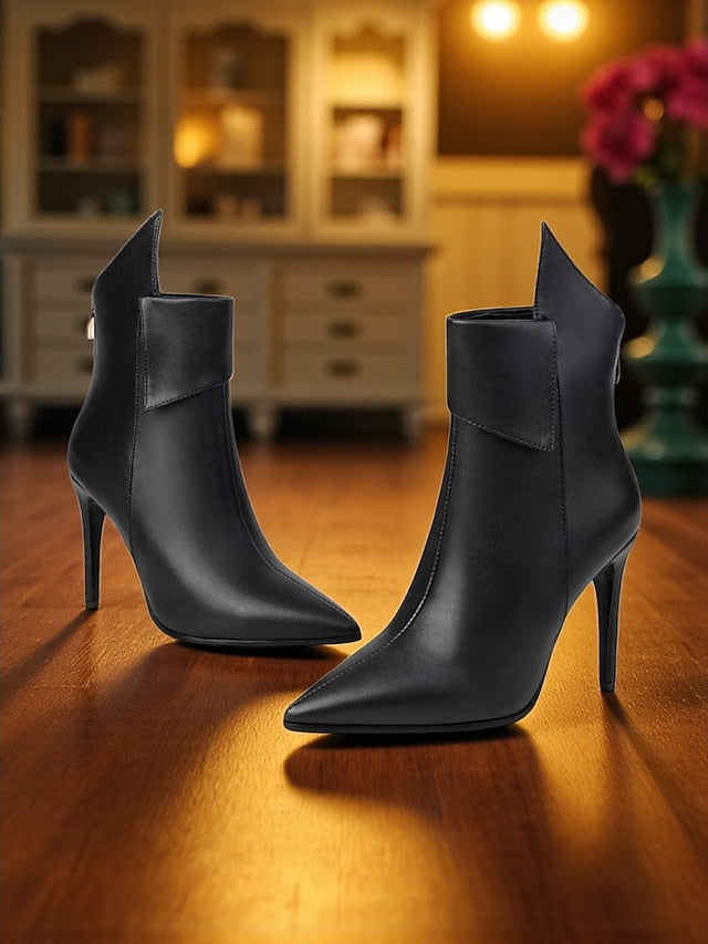 Metallic Women's Pointed Stiletto - Boots Ankle Gold Toe