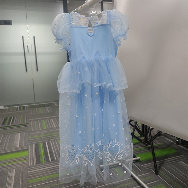 Cloak Dress Frozen Princess Cosplay Elsa Girl Flower