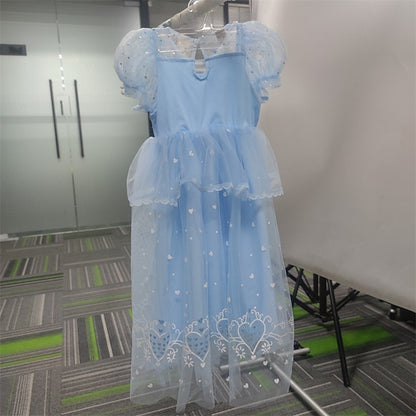 Cloak Dress Frozen Princess Cosplay Elsa Girl Flower