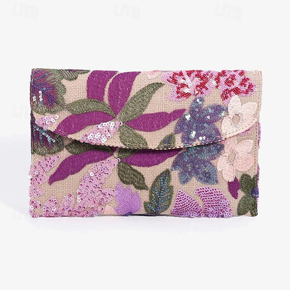 Handheld Floral Clutch - Bag Evening Women's Embroidered