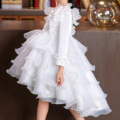 Flower Wedding Dress Kids Special Party Sleeve Girls' Long