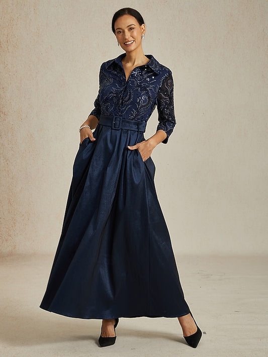 Women's Sequins Maxi Dress A Line Dress Fit And Flare Dress