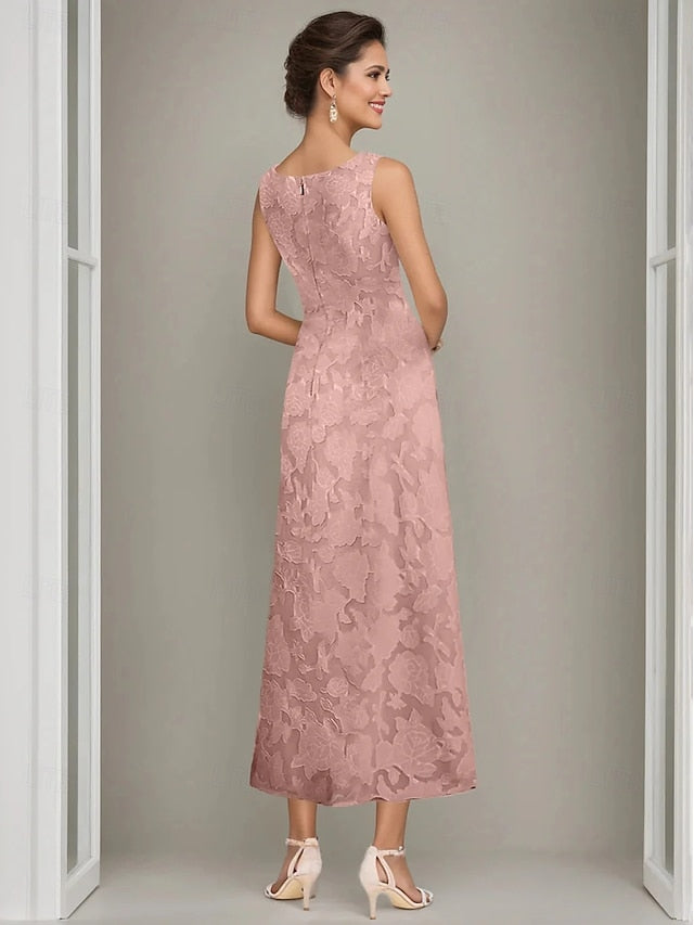 of the Mother Bride Blue Dress Pink A-Line Piece Two Sets