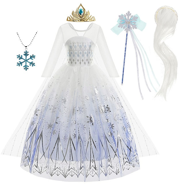 Frozen Dress Elsa Fairytale Girl Flower Princess Vacation