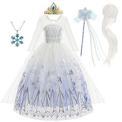 Frozen Dress Elsa Fairytale Girl Flower Princess Vacation