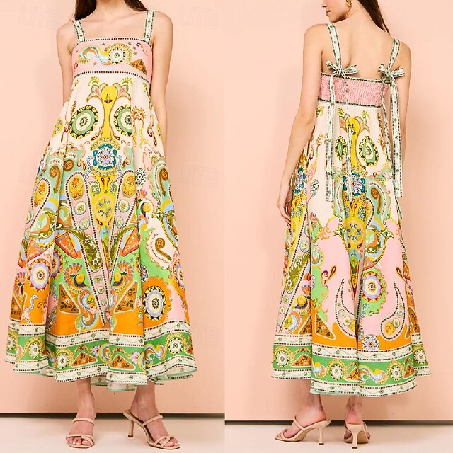 Women's Midi Dress Floral Dress Slip Dress Print Dress