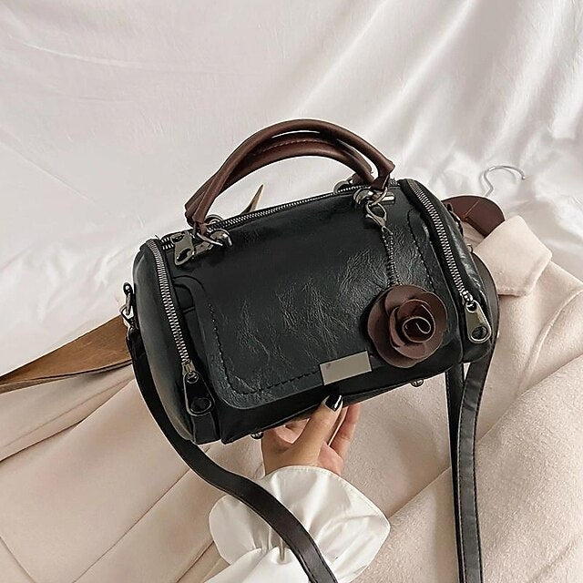Vintage-Stil Floral Handtasche Damen Kunstleder
