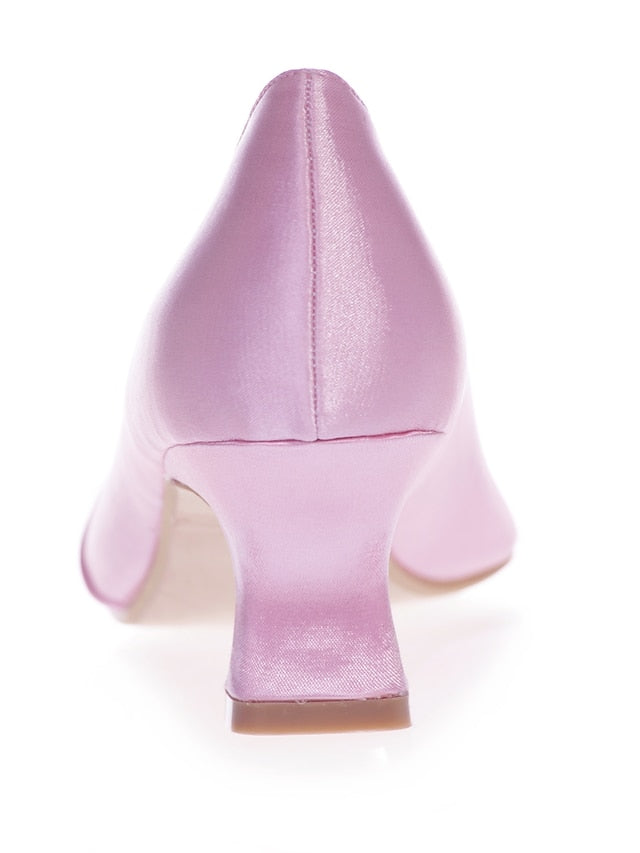 Heels Kitten Rhinestone Satin Bow with Blue Royal Women's