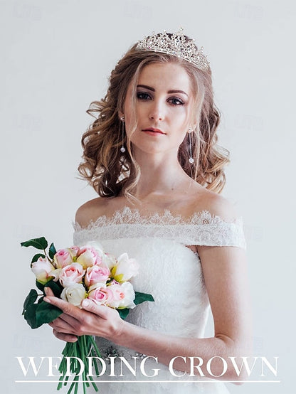 Jewelry and Elegant Tiara Rhinestone Set Women's – Silver