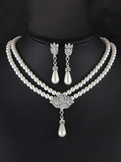Double-Layer Pearl Necklace Bridal – Elegant Jewelry Set