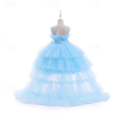 Sleeveless Solid Party Kids Performance Color Dress Girls'