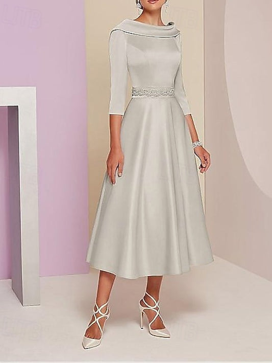 of Bateau Dress Elegant Vintage A-Line Bride the Mother