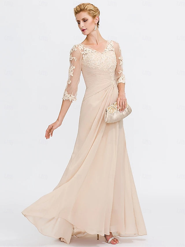 Mother Plus A-Line the Wedding of Bride Dress Size Guest Elegant