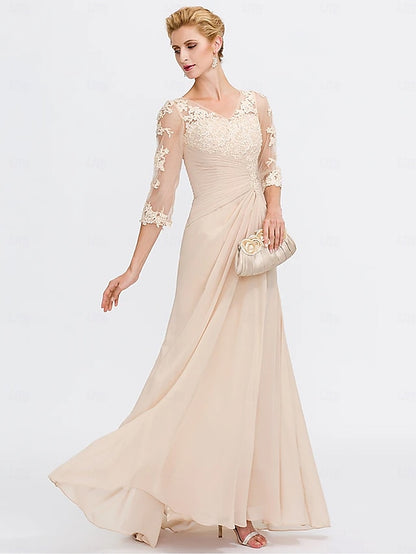 Mother Plus A-Line the Wedding of Bride Dress Size Guest Elegant
