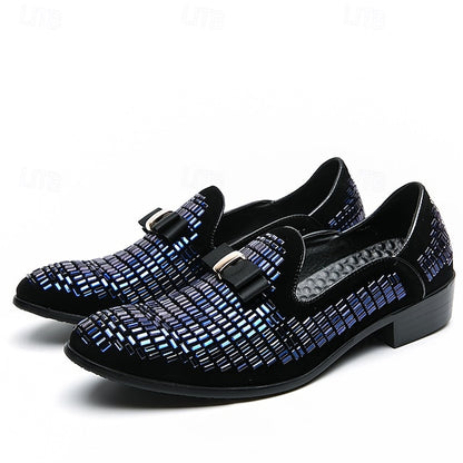 Men's Woven Loafers Silver Prom Strap Elegant – and Monk
