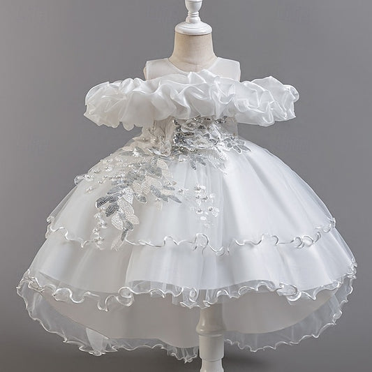 Wedding Sleeve Short Floral Party Kids Dress Girls' Flower