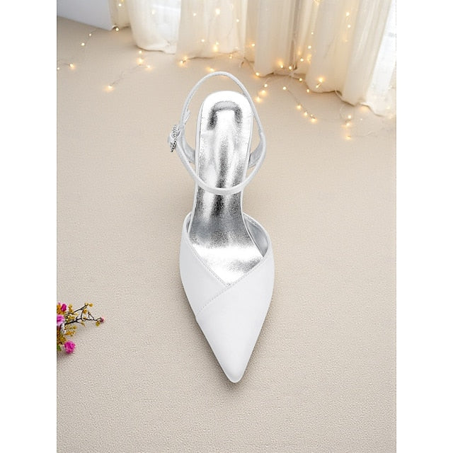 Strap Ankle - Women's with Green Satin Stiletto Heels