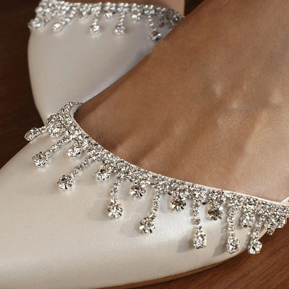 – White Bridal Shoes Flats with Wedding Elegant Women's