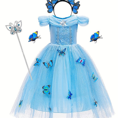 Princess Flower Frozen Party Elsa Dress Theme Girl Costume Tulle