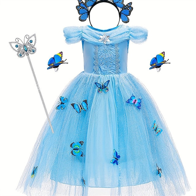 Flower Costume Princess Frozen Party Elsa Girl Dress Theme Tulle