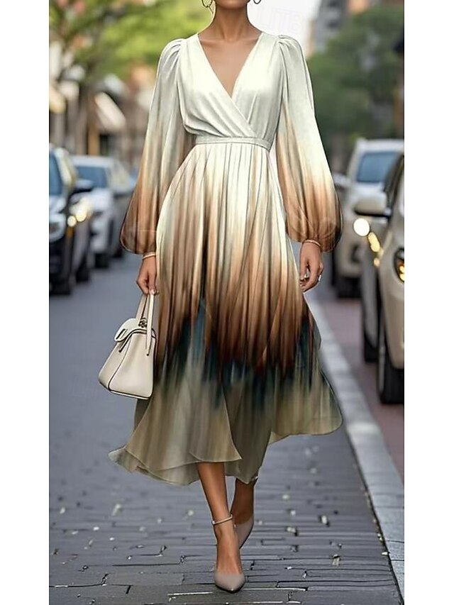 Women's Maxi Dress Pleated Dress Work Dresses Fit And Flare