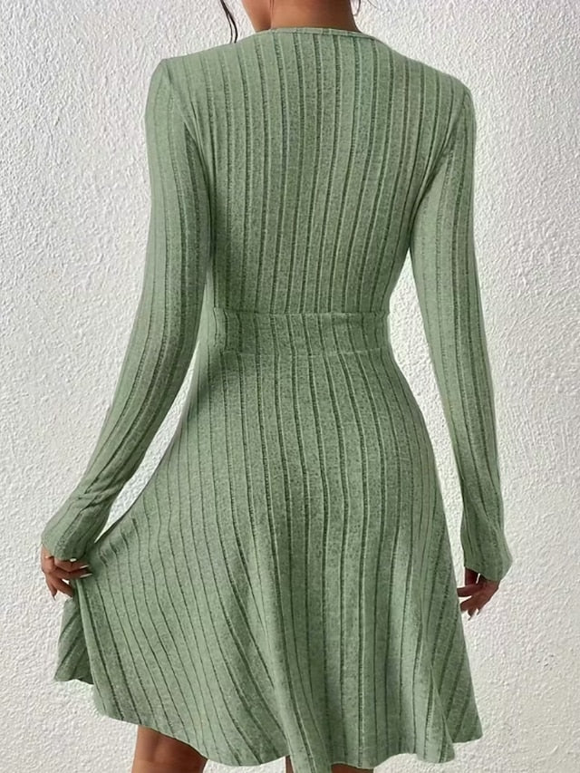Women's Knee Length Dress Sweater Dress A Line Dress